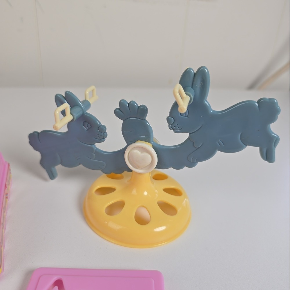 Vintage Lil Kidz Playset Playground Merry Go Round Teeter Totter Car Accessories - Picture 6 of 6